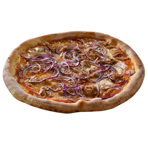 Pizza mit Thunfisch und Zwiebeln