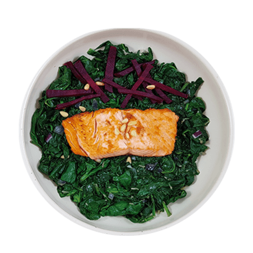 Salmon on Spinach