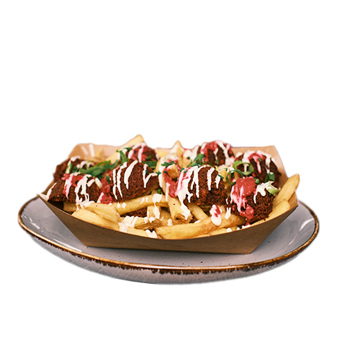 Rustic Rote Beete-Falafel-Fries (vegan)