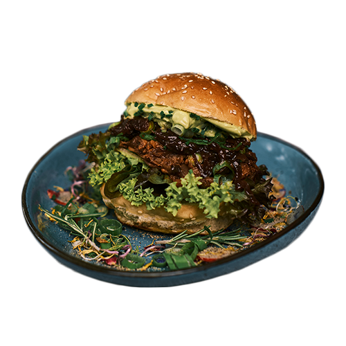 Pulled Jackfruit Burger Berry Harvest (vegetarisch)