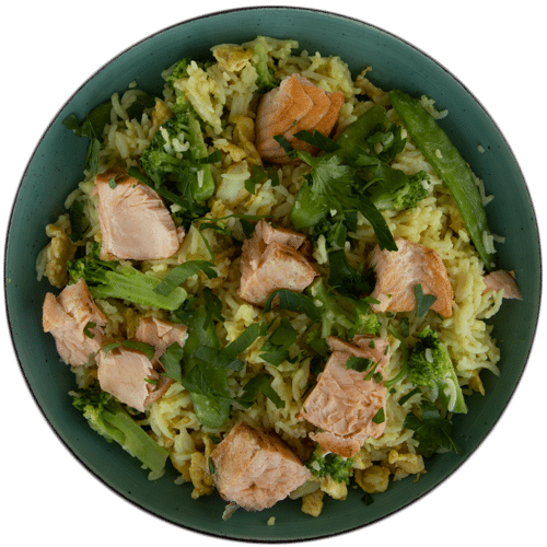 Lachs - Gemüse Pfanne