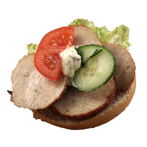 Brötchen mit Frikadelle