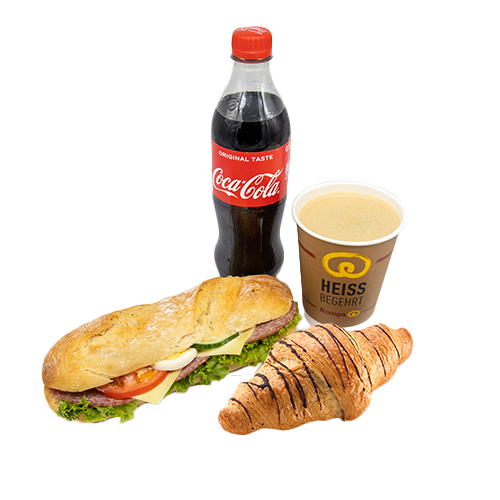 Sandwich Menu mit Schokocroissant