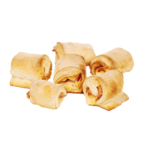 Pizzabrötchen gefüllt mit Käse und Schinken