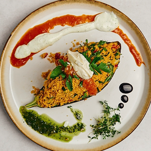 Gefüllte Aubergine