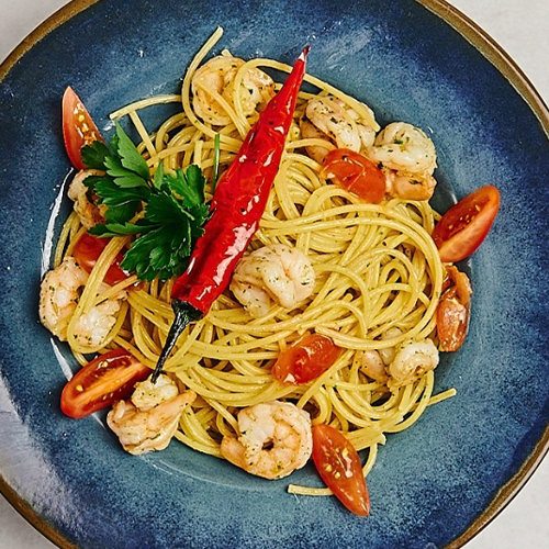 Spaghetti con Gambas