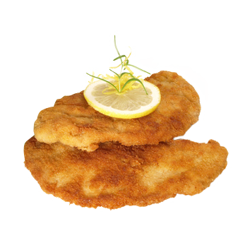 Paniertes Schnitzel mit Zitrone