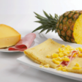 Crêpes mit Gouda, Schinken und Ananas