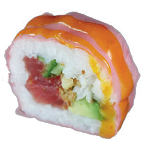 Rosa Futo-Maki (3 Stück, leicht scharf)
