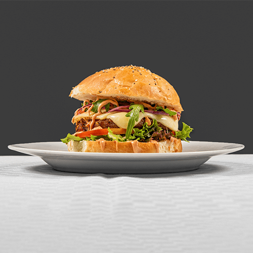 Cheese-Veggiburger (vegetarisch)
