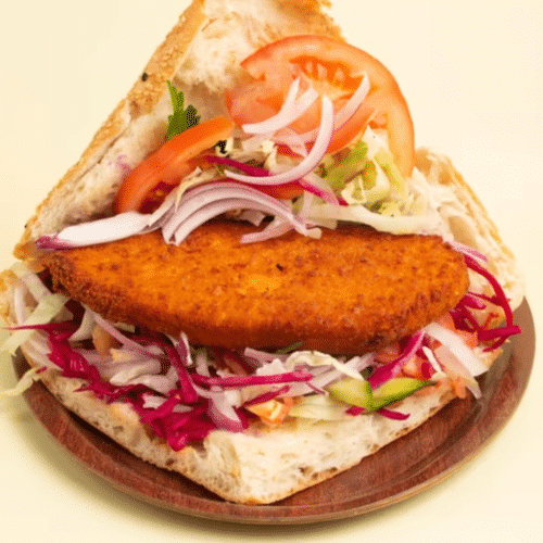 Hähnchenschnitzel im Brot