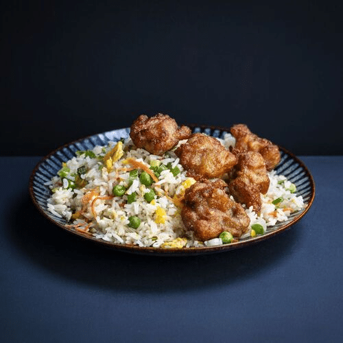 Gebratener Reis mit Karaage-Huhn