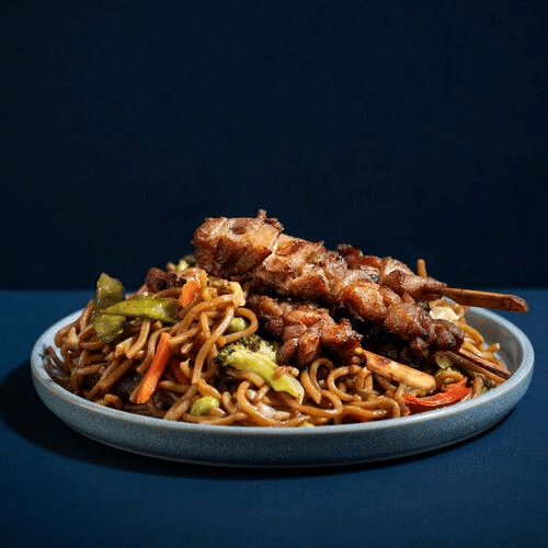 Yakisoba mit Yakitori-Huhn