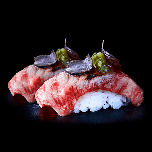 Flamed Wagyu Trüffel Kizami Wasabi Nigiri