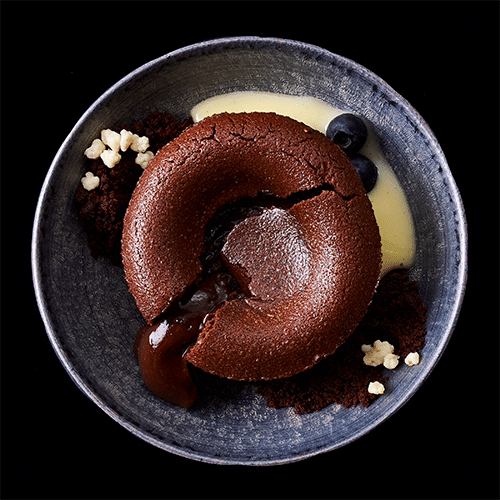 Schokoladenmalheur mit Vanillesauce