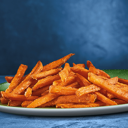 Große Portion Süsskartoffel-Fritten (vegan)