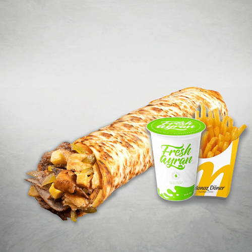 Rindfleisch Döner Wrap Menü [Xlarge]