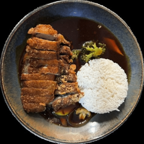 Gebackene Ente mit pikanter Hoisin-Sojasauce