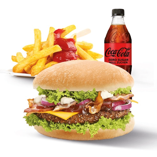 BBQ-Cheese Burger Menü