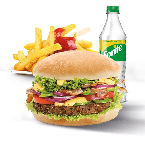 Chili-Cheese Burger Menü (scharf)