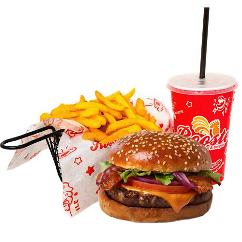 Bacon Beef Burger Menü (halal)