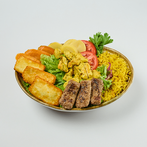 Kufta Chicken Halloumi Bowl