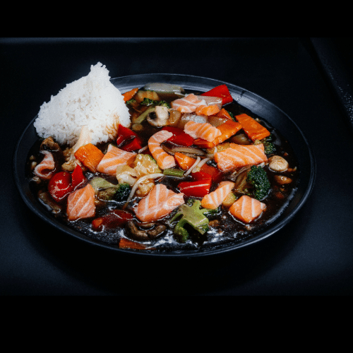 Chop Suey mit Lachs