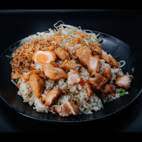 Gebratener Reis mit Lachs