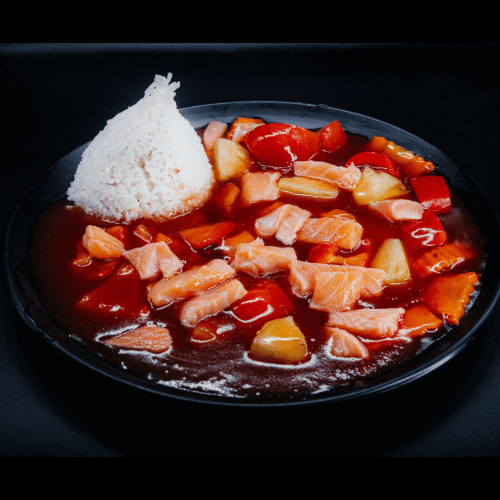Süß-Sauer-Sauce mit Lachs