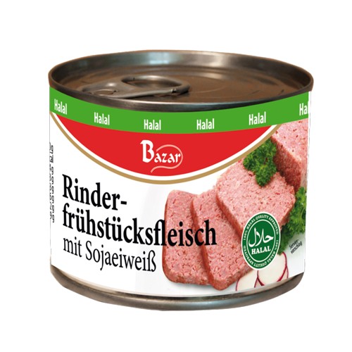 Podravka Rinderfrühstücksfleisch mit Sojaeiweiß Halal 200g