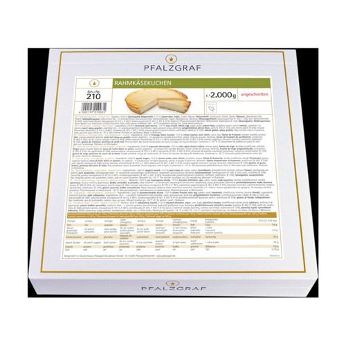 Pfalzgraf Rahmkäsekuchen 2000g