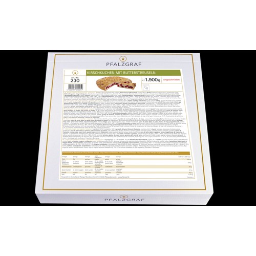Kirschkuchen mit Butterstreuseln 1900g