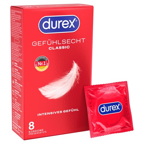 Durex Gefühlsecht Classic Kondome 8er Packung