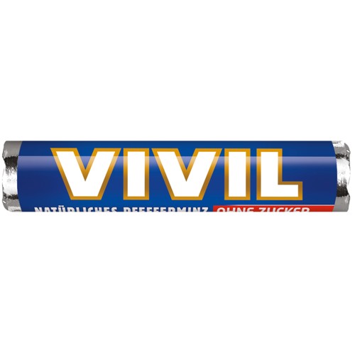 Vivil Rolle blau ohne Zucker Pfefferminz-Bonbons 28g
