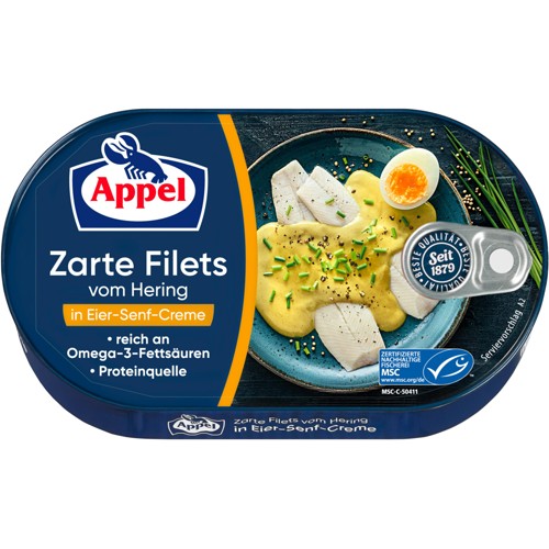 Appel Heringsfilets in Eier-Senf-Creme 200g
