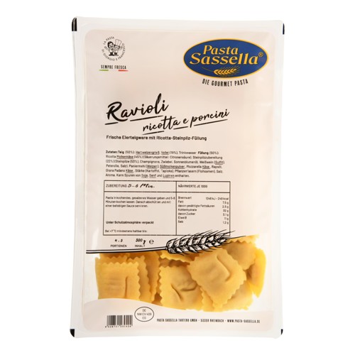 Pasta Sassella Ravioli Ricotta-Steinpilz-Füllung 500g