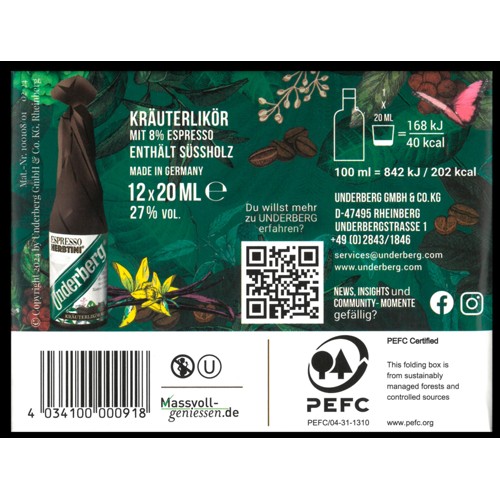 Underberg Espresso Herbitini 0.02l