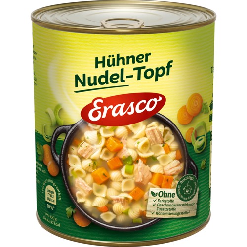 Erasco Hühner Nudeltopf zartes Hühnerfleisch mit Nudeln 800g