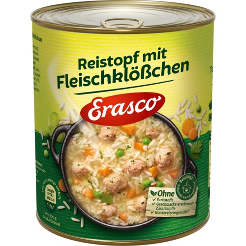 Erasco Reistopf mit Fleischklößchen 800g
