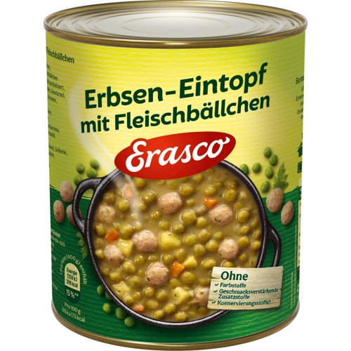 Erasco Erbsen-Eintopf mit Fleischbällchen 800g