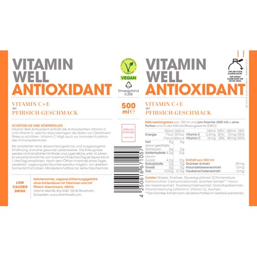 Vitamin Well Antioxidant 0.5l (EINWEG)