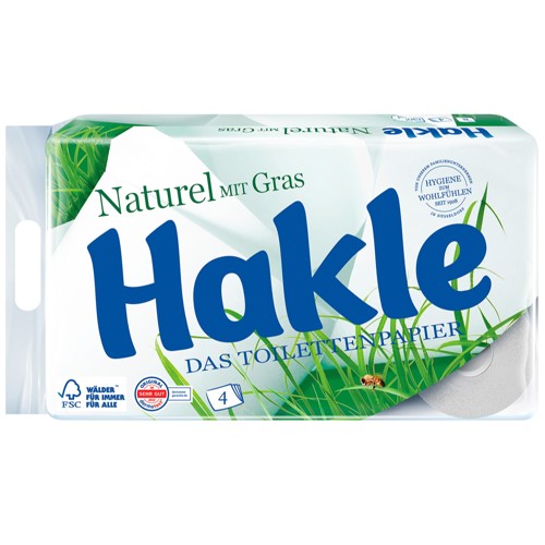 Hakle Toilettenpapier Naturel mit 4-lagig 8x130 Blatt 300g