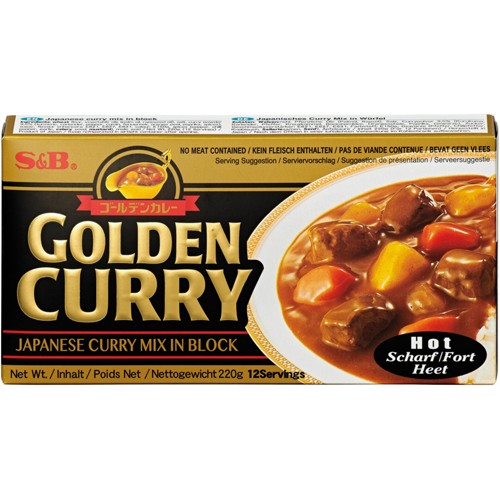 S&B Golden Curry Sauce Mix Scharf 220g