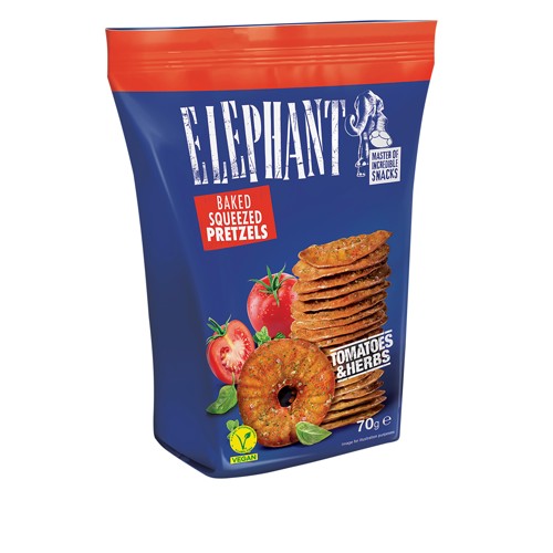 Elephant Squeezed Pretzels Tomatoes & Herbs 70g