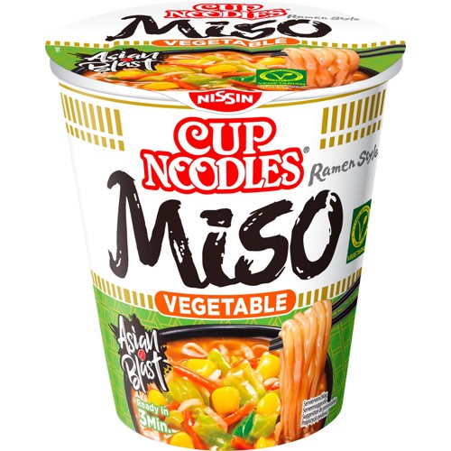 Nissin Nudelsuppe Cup Noodles Miso Vegan 67g
