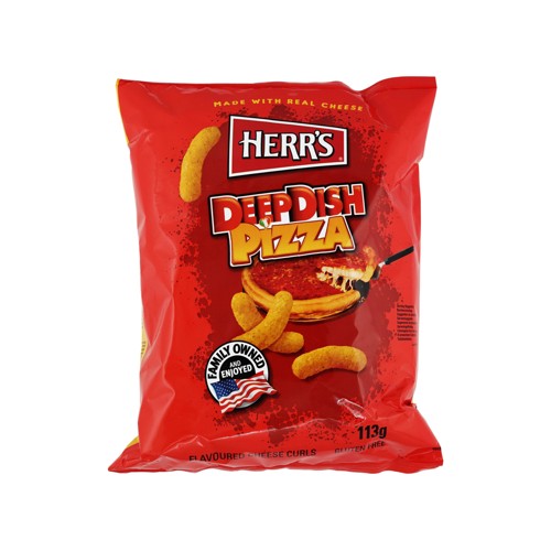 Herrs Deep Dish Pizza Cheese Curls Flips Chips 113g