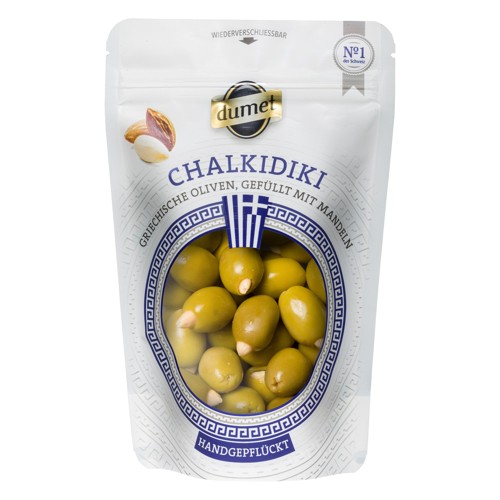Dumet Chalkidiki grüne Oliven gefüllt mit Mandeln 270g