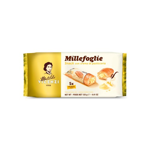 Vicenzi Millefoglie Minisnack Crema Pasticcera X5 125g