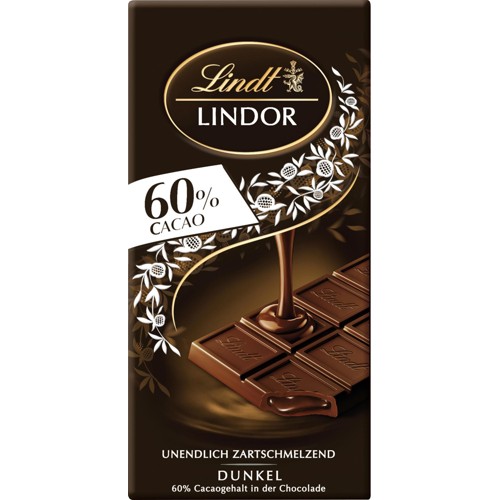 Lindt Lindor 60% Cacao Feinherb Tafel 100g