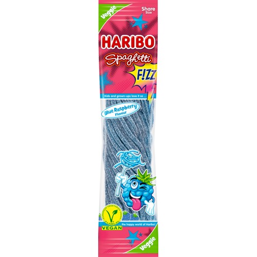 Haribo Spaghetti Fizz Blue Raspberry Flavour Veggie 200g